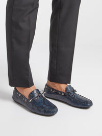 Navy Snake Effect Moccasins