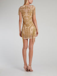 Shally Gold Beadwork Mini Dress