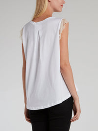 Sherri White Lace Detail Top