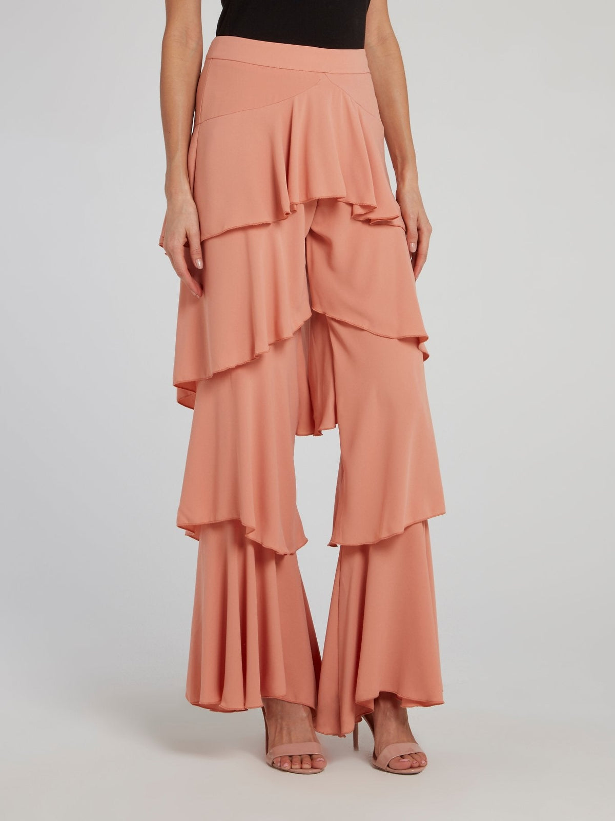 Pink Tiered Ruffle Pants