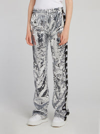 Kappa Silver Sequin Bootcut Pants