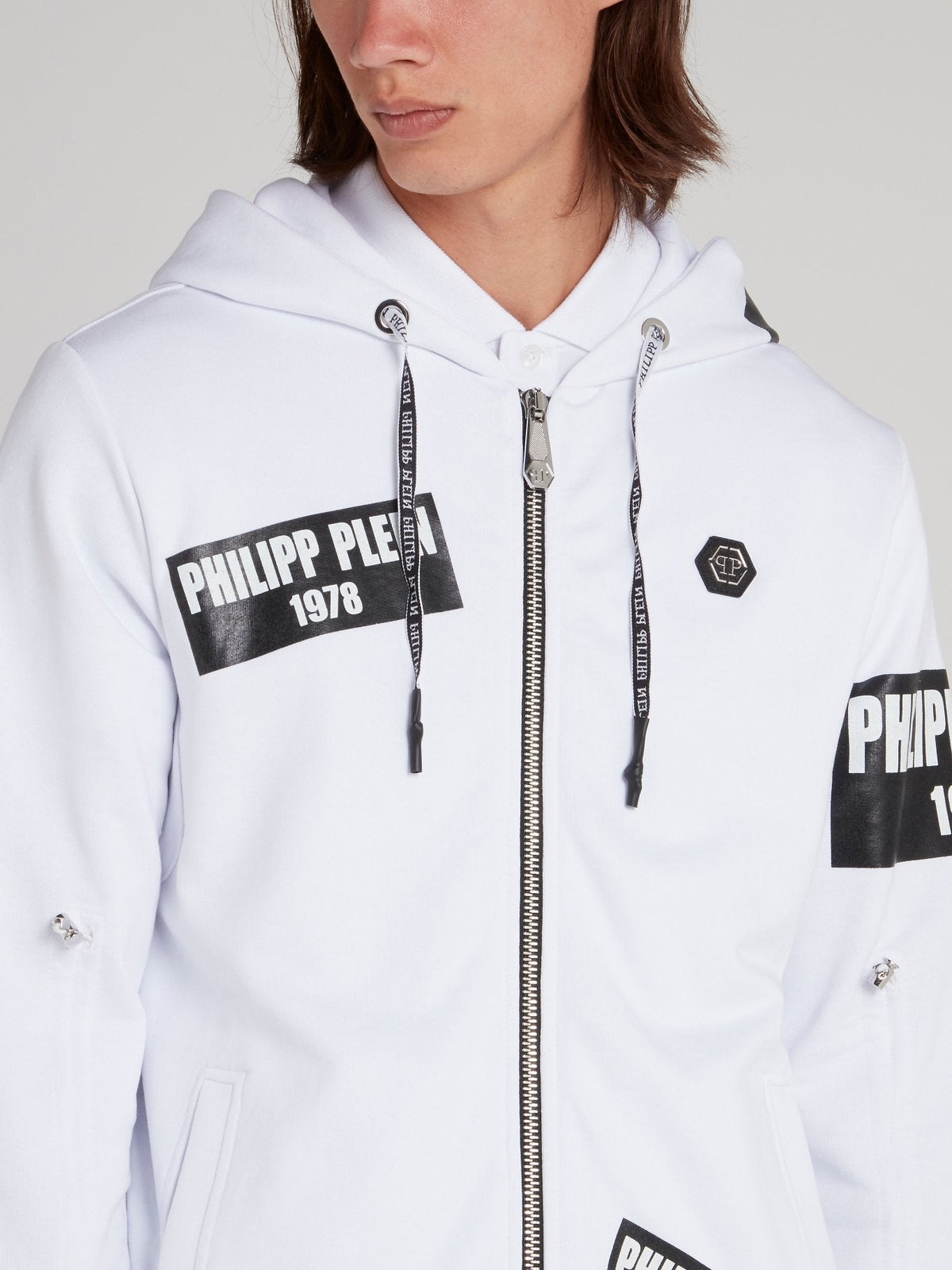 PP1978 White Logo Patch Sweat Jacket