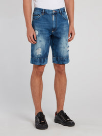 Skull Pocket Distressed Bermudas