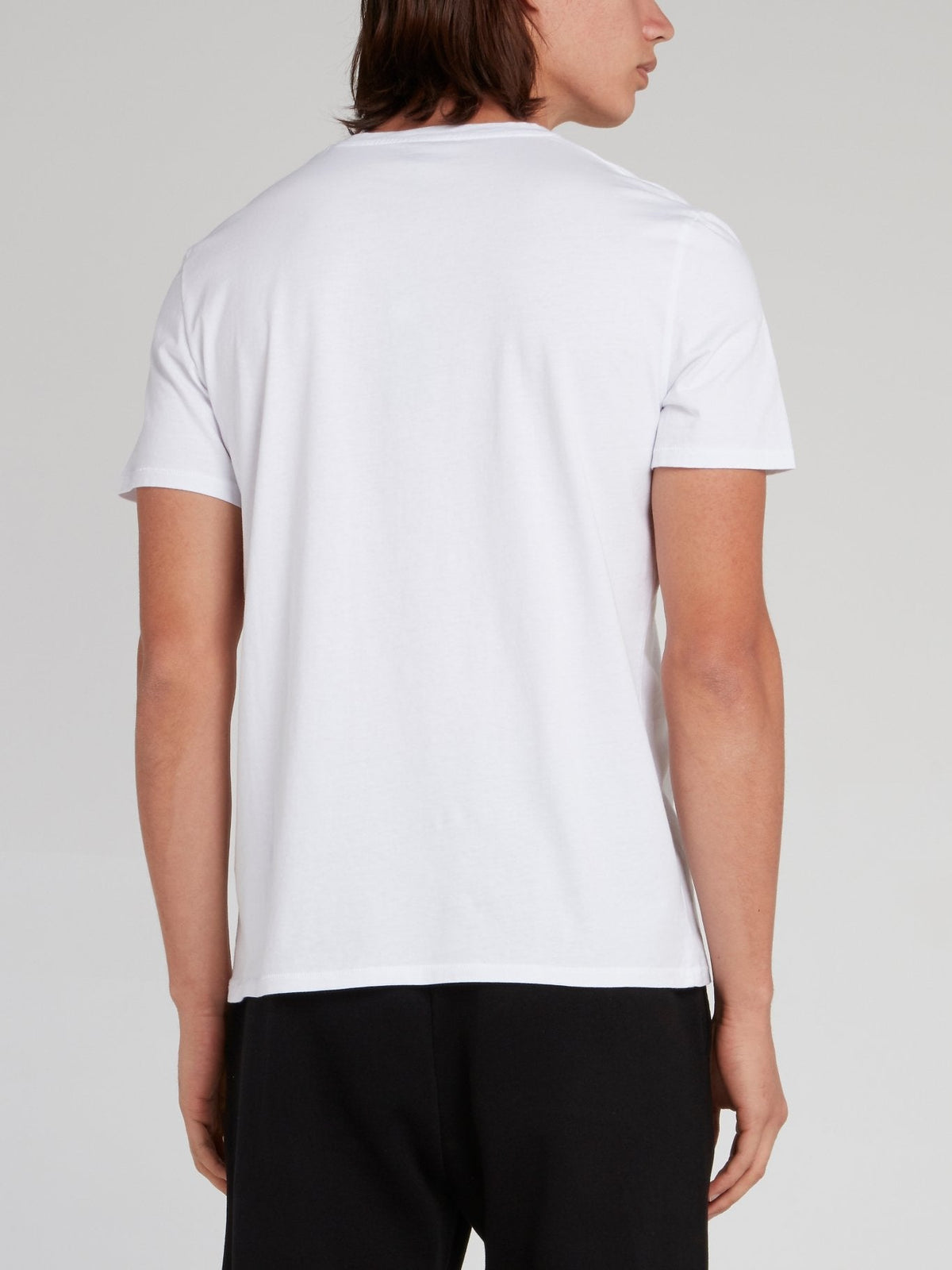 White Logo Print Crewneck T-Shirt