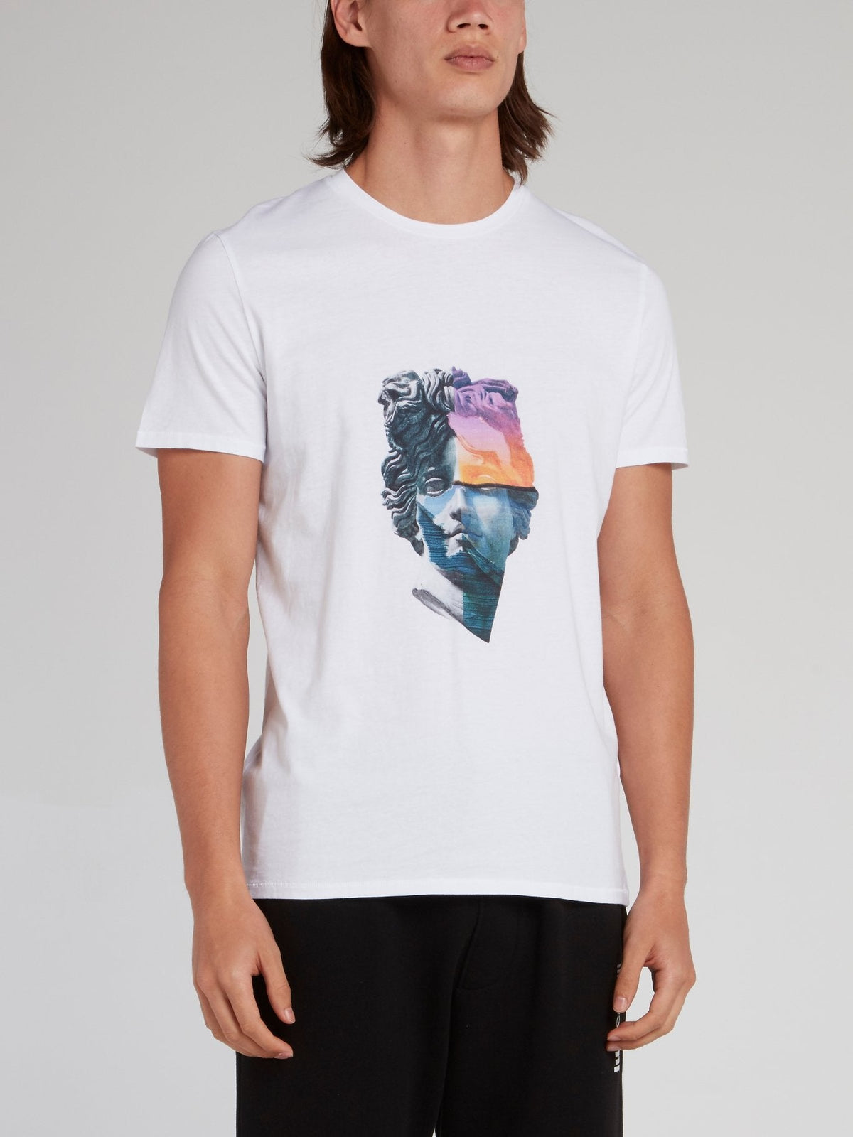 White Abstract Print T-Shirt