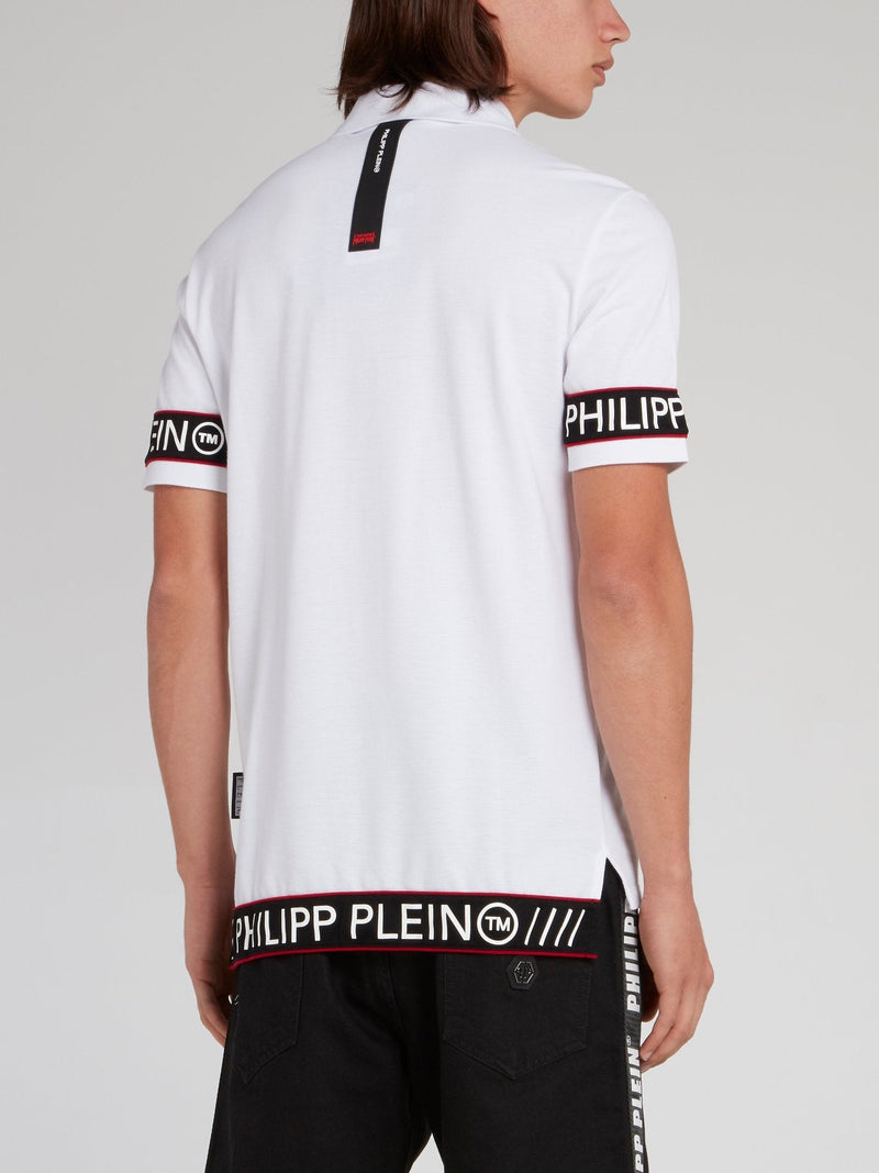 White Logo Edge Polo Shirt