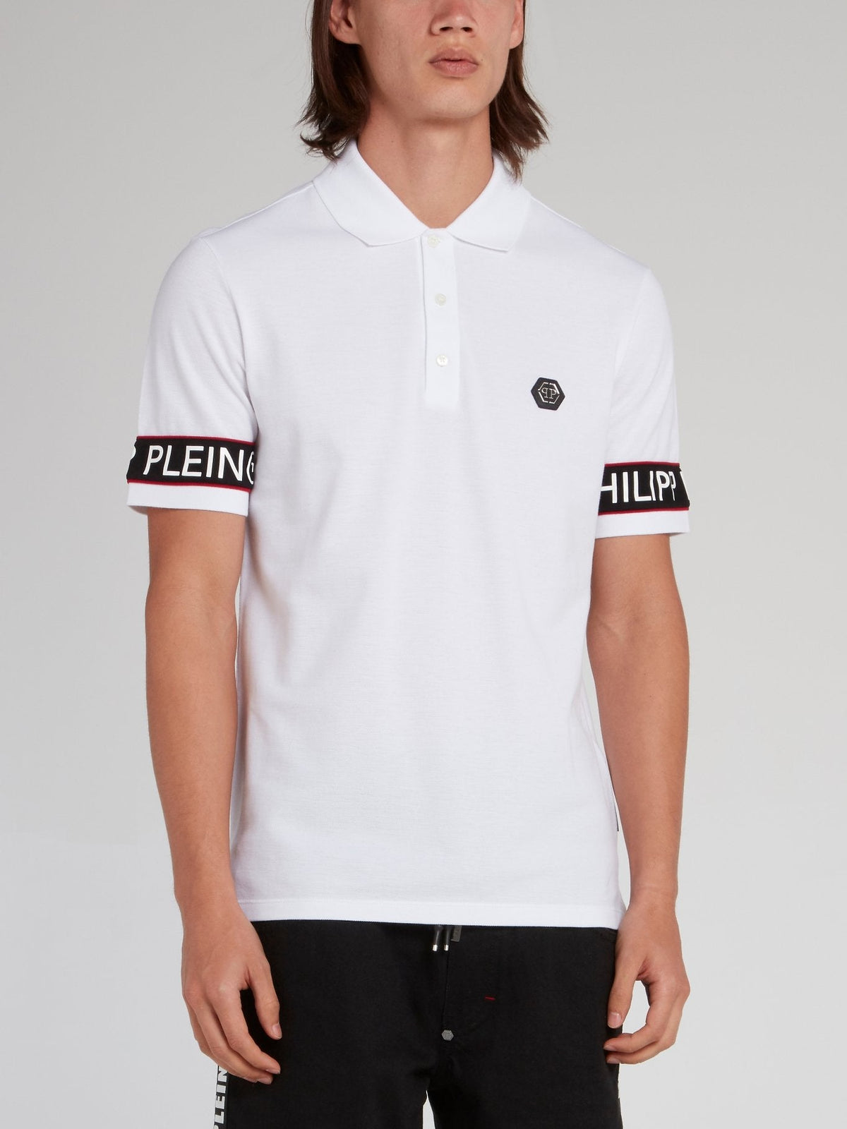 White Logo Edge Polo Shirt