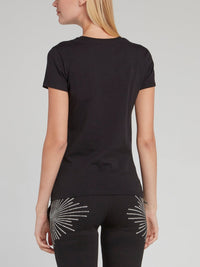 Black Studded Monogram T-Shirt