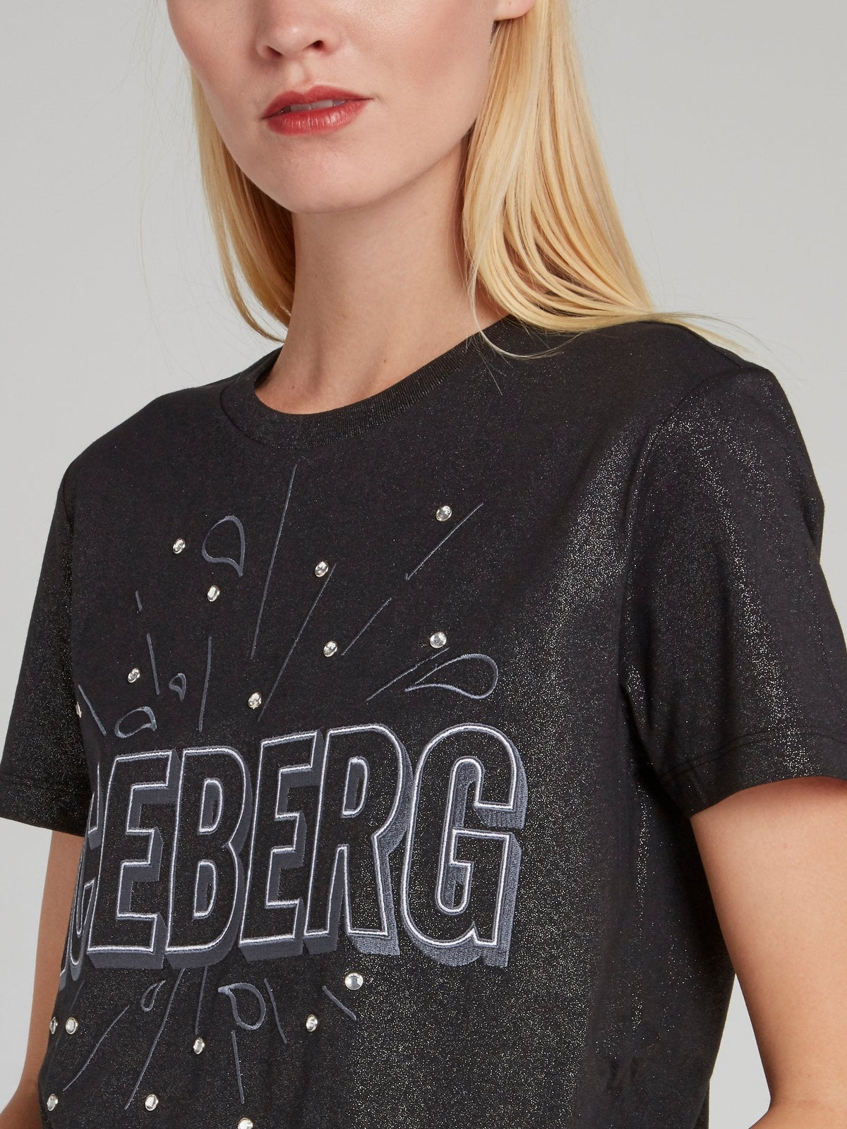 Black Logo Glitter T-Shirt