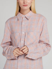 Pink Tweed Oversized Shirt