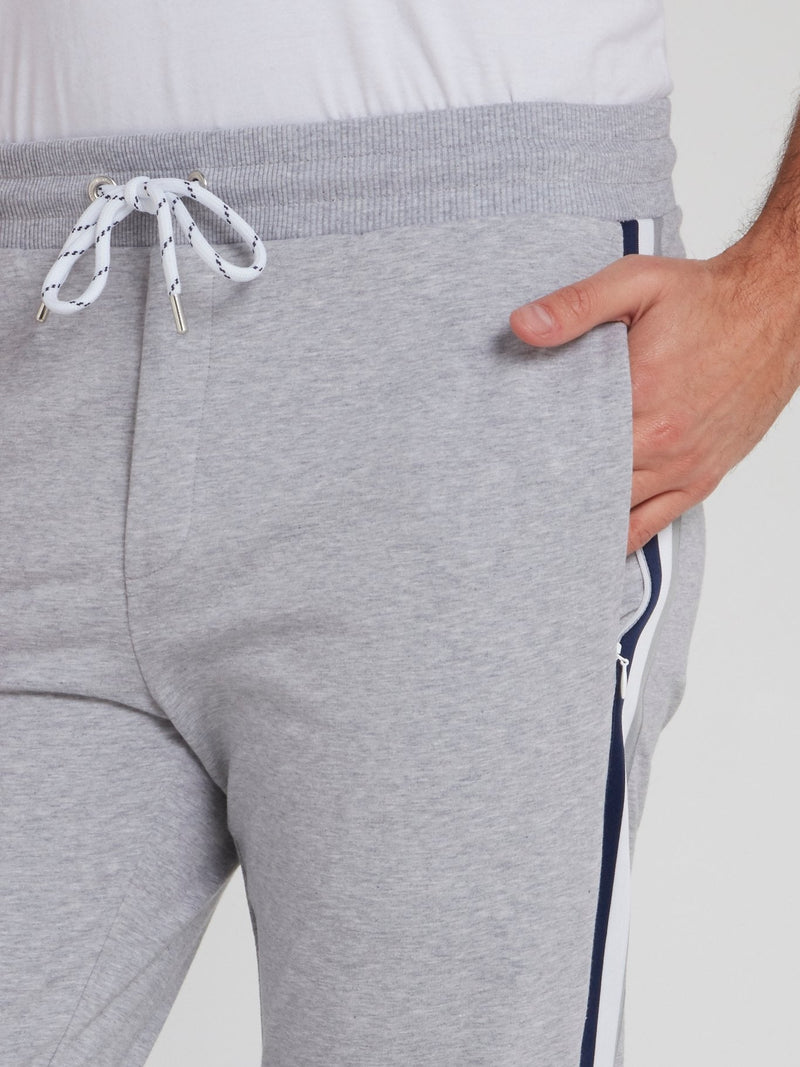 Grey Side Stripe Active Fleece Pants