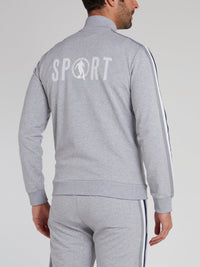 Grey Sport Logo Side Stripe Sweatshirt