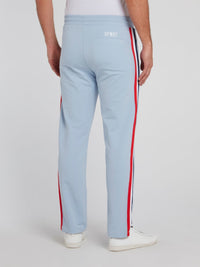 Blue Side Stripe Active Fleece Pants