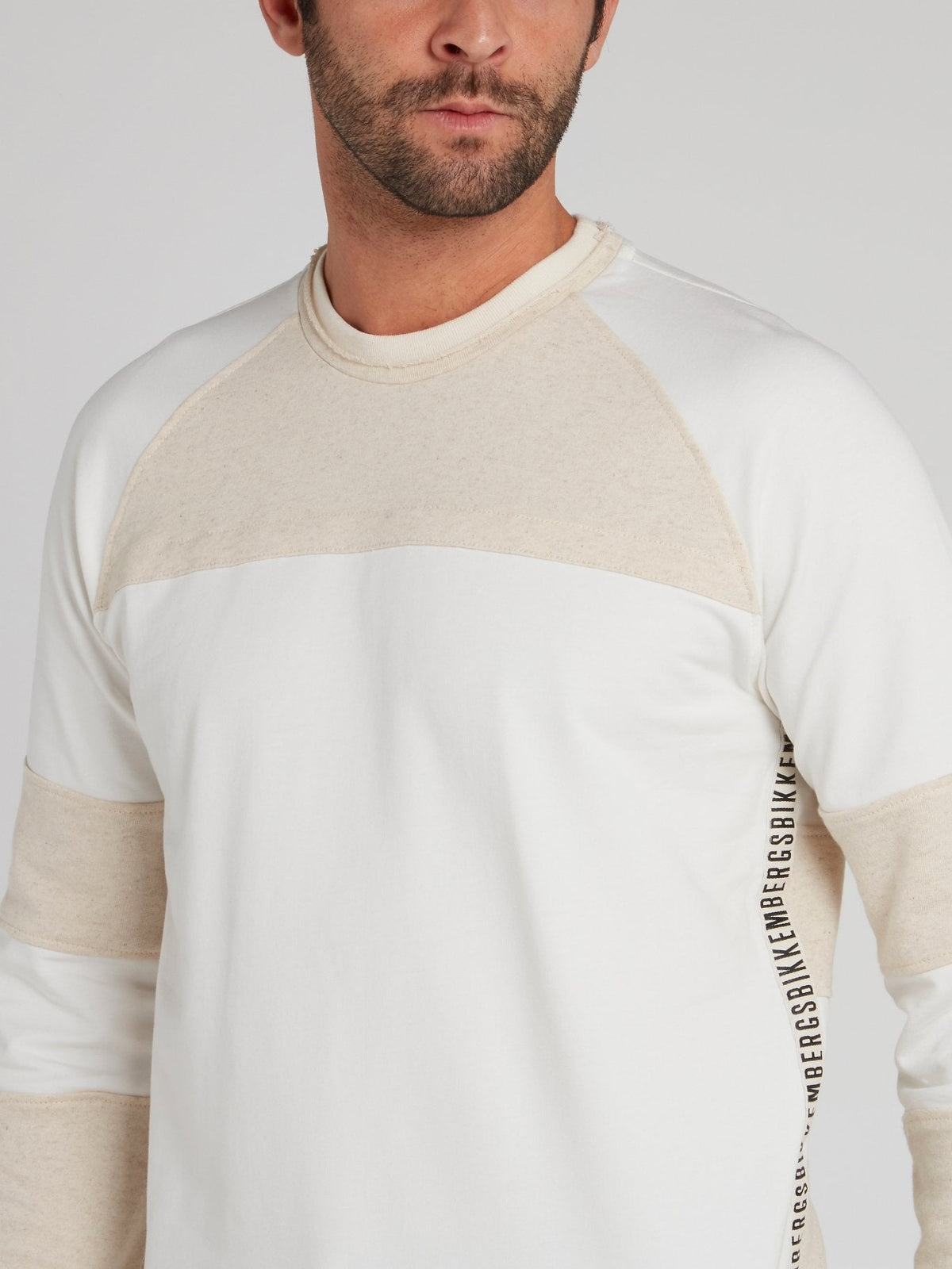 Beige Rear Stripe Sweatshirt