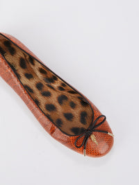 Snake Effect Leopard Panel Flats