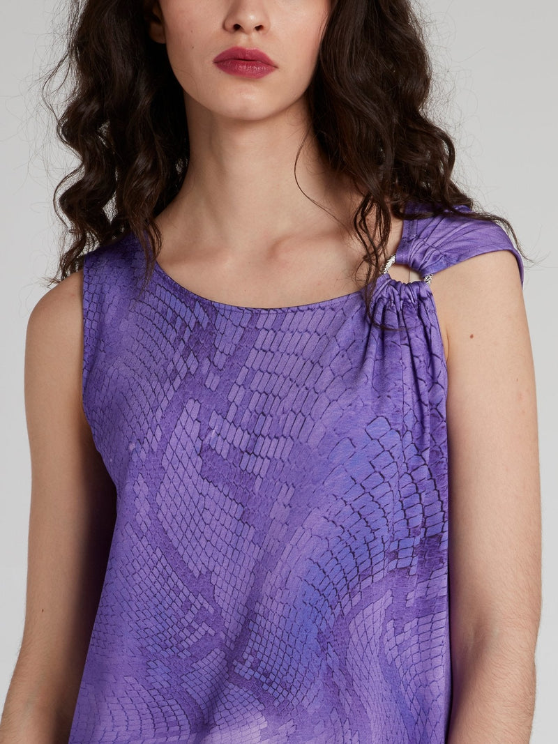 Purple Python Shift Mini Dress