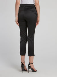 Black Viscose Capri Pants