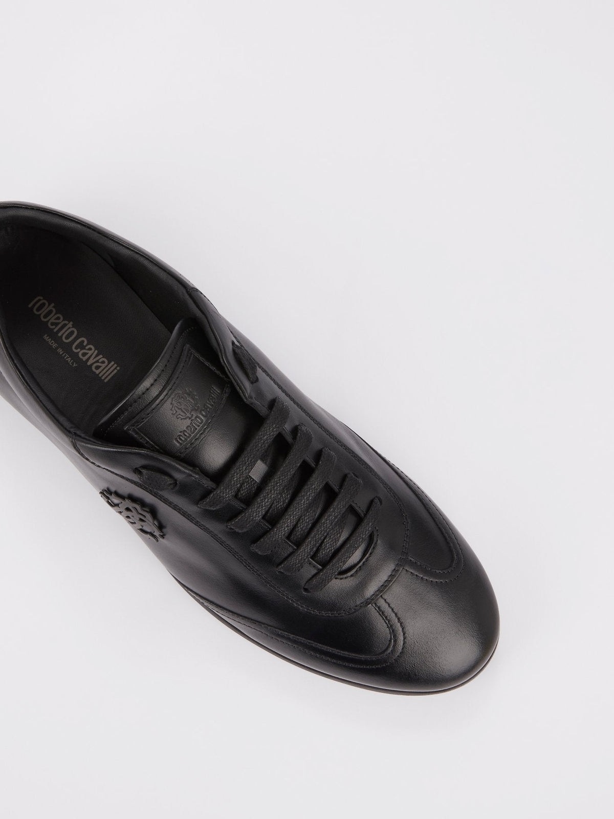 Black Monogram Low Top Leather Sneakers