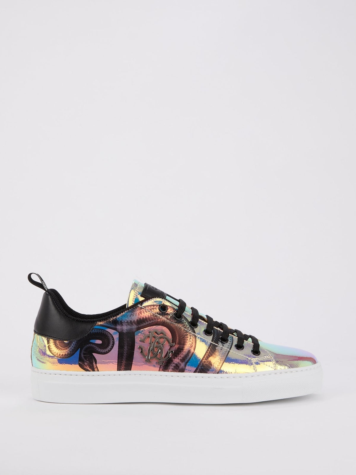 Snake Print Monogram Foil Sneakers