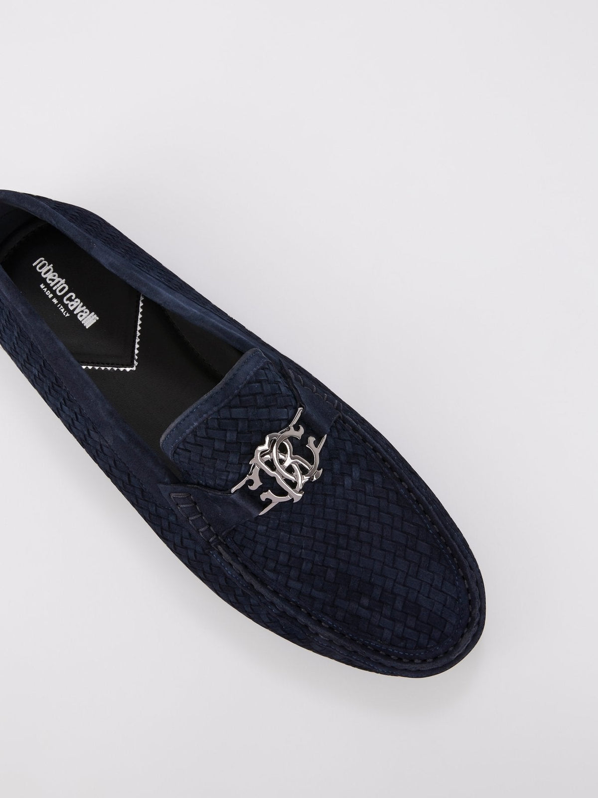 Navy Monogram Weave Loafers