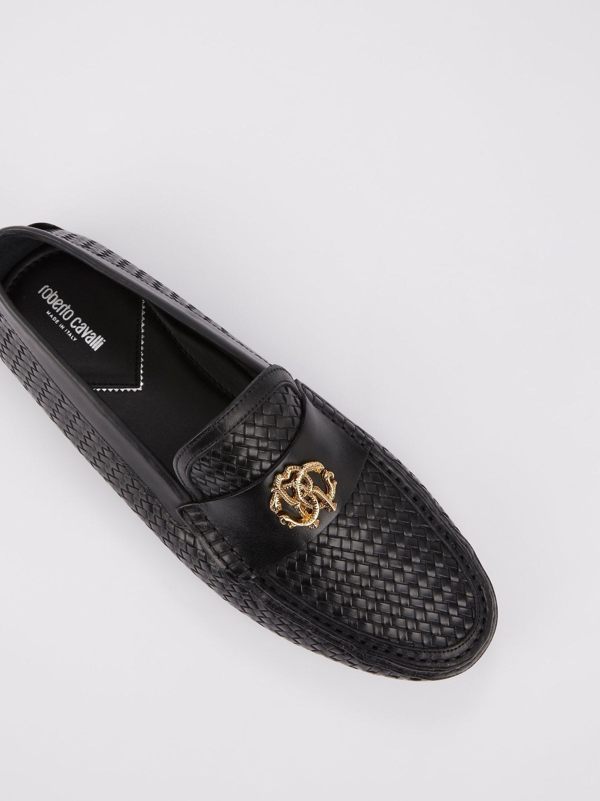 Black Monogram Weave Loafers