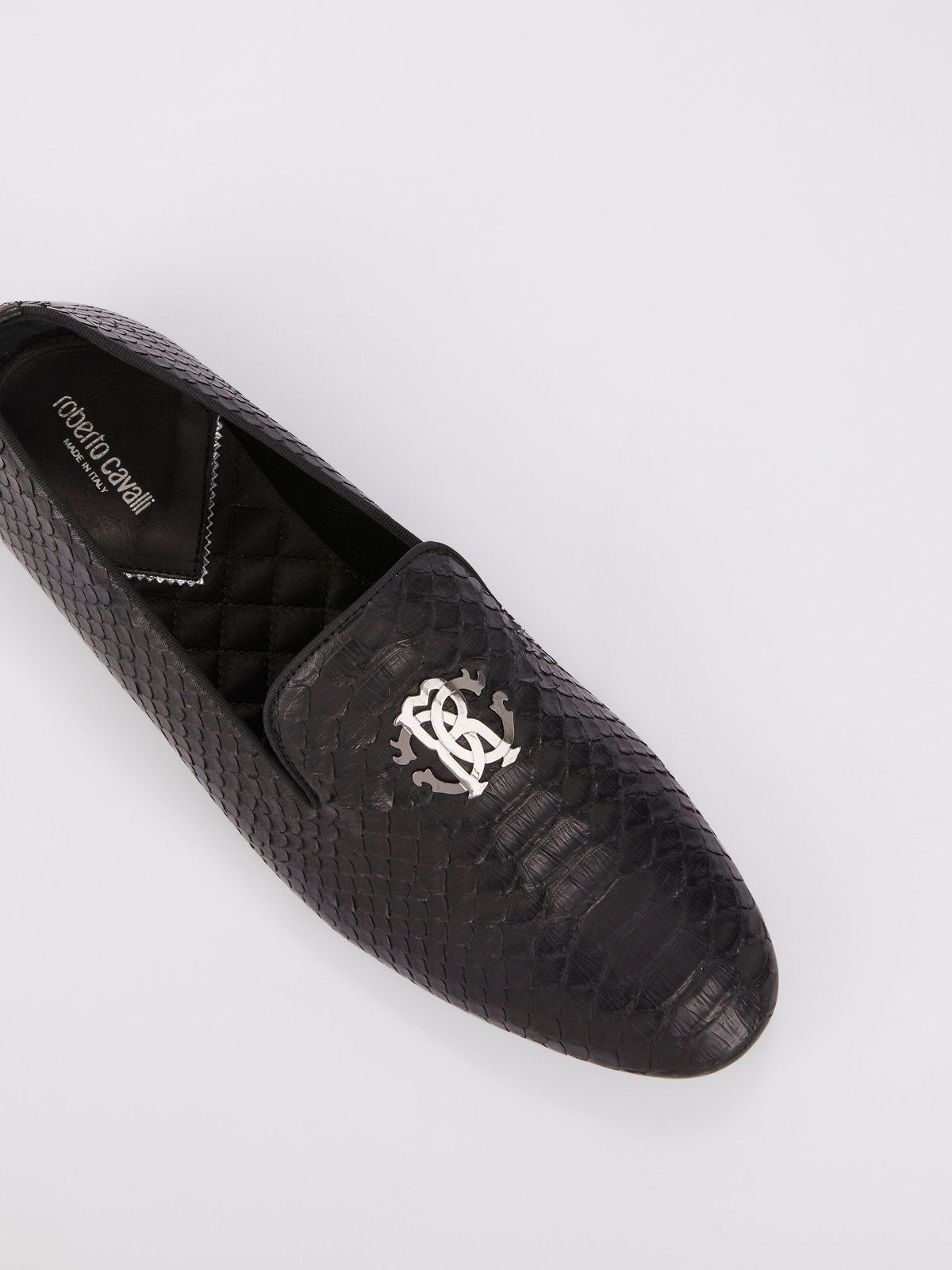 Black Snake Effect Monogram Loafers