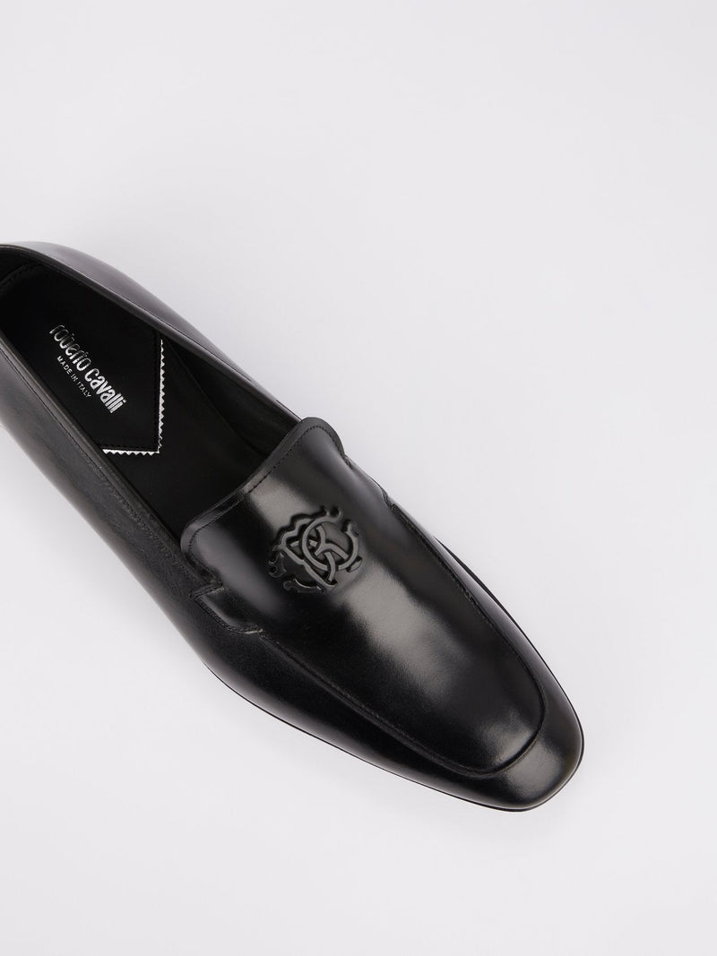 Black Slip On Monogram Brogues