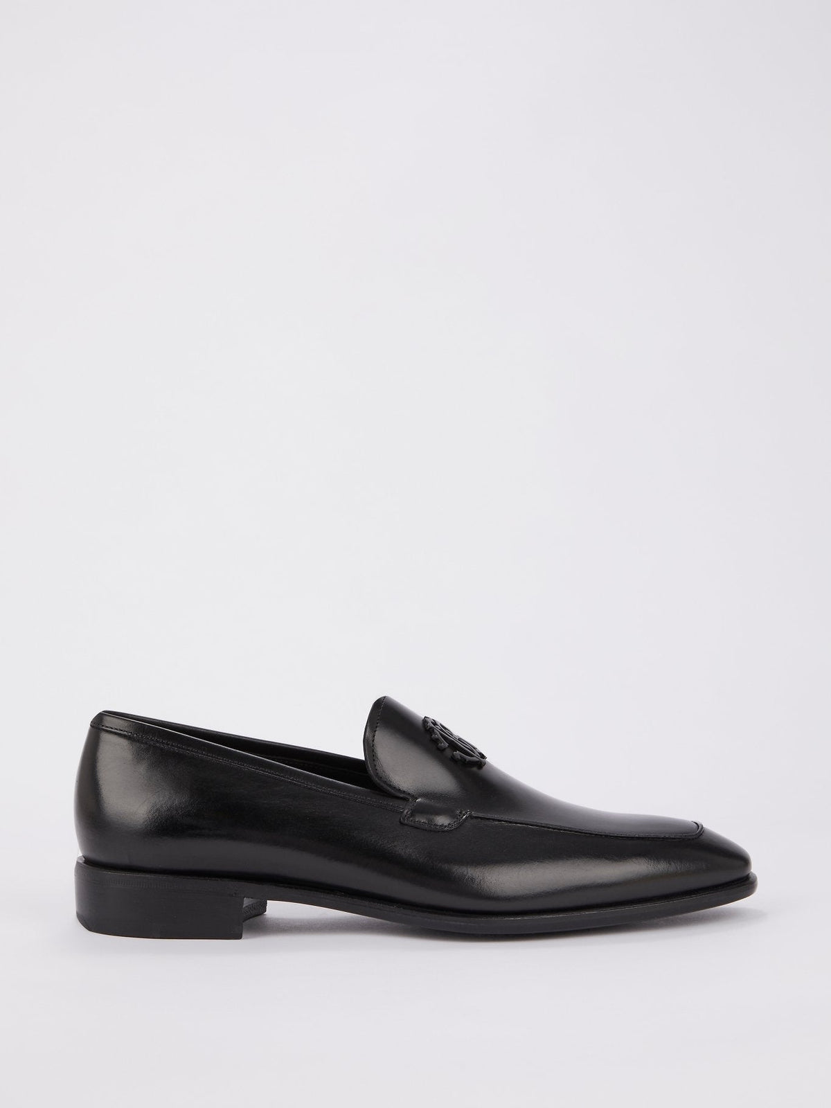 Black Slip On Monogram Brogues