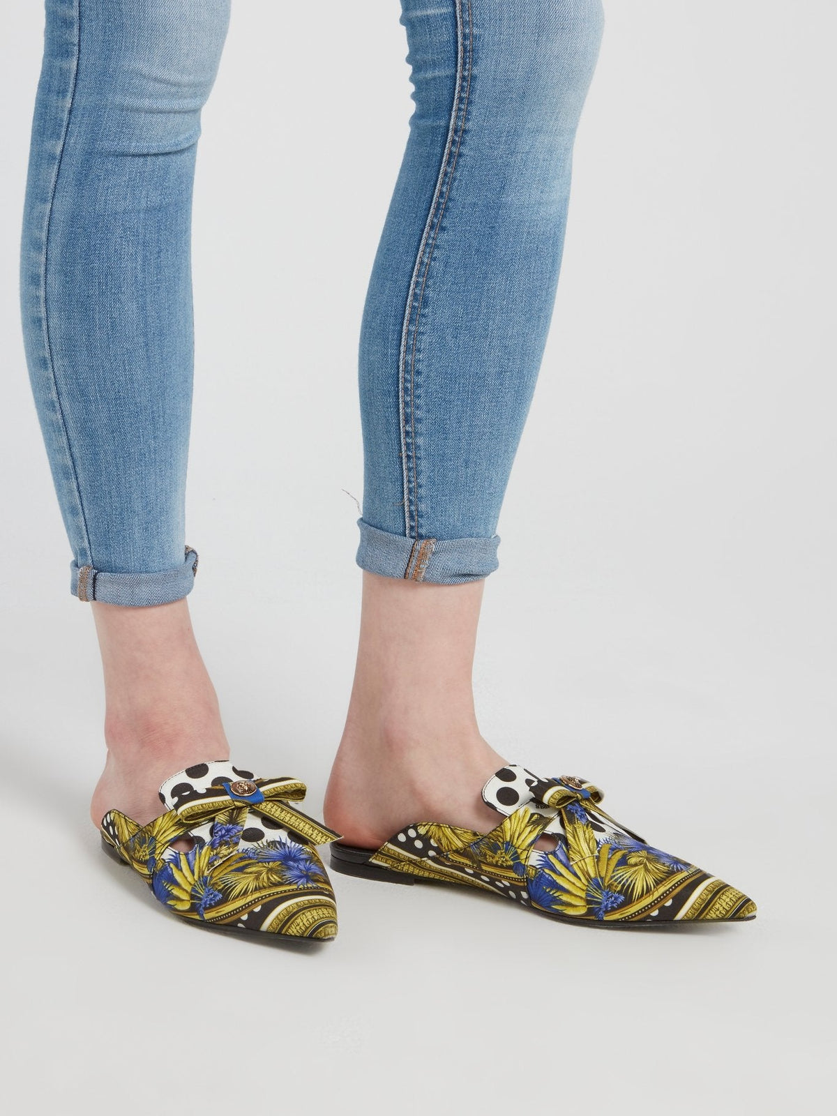 Sabot Jacquard Print Mules