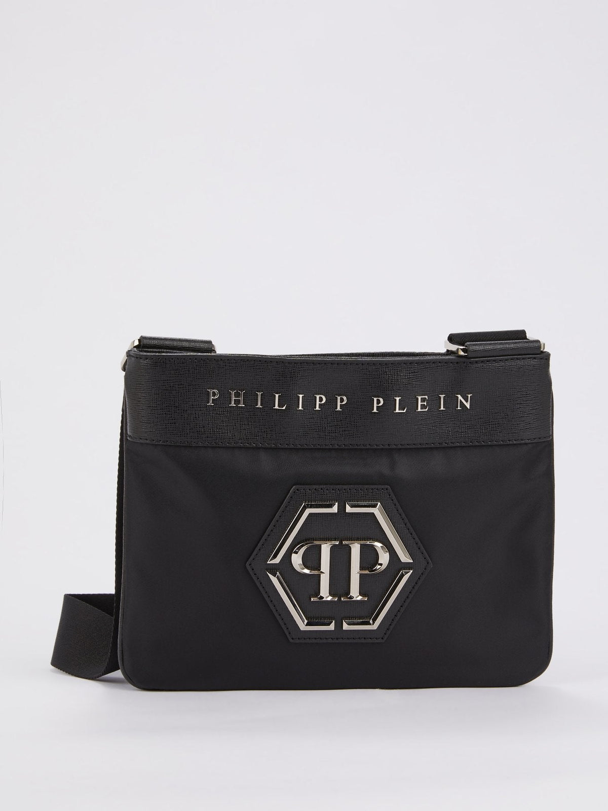 Black Monogram Appliquéd Crossbody Bag