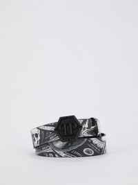 Monogram Buckle Dollar Skull Belt