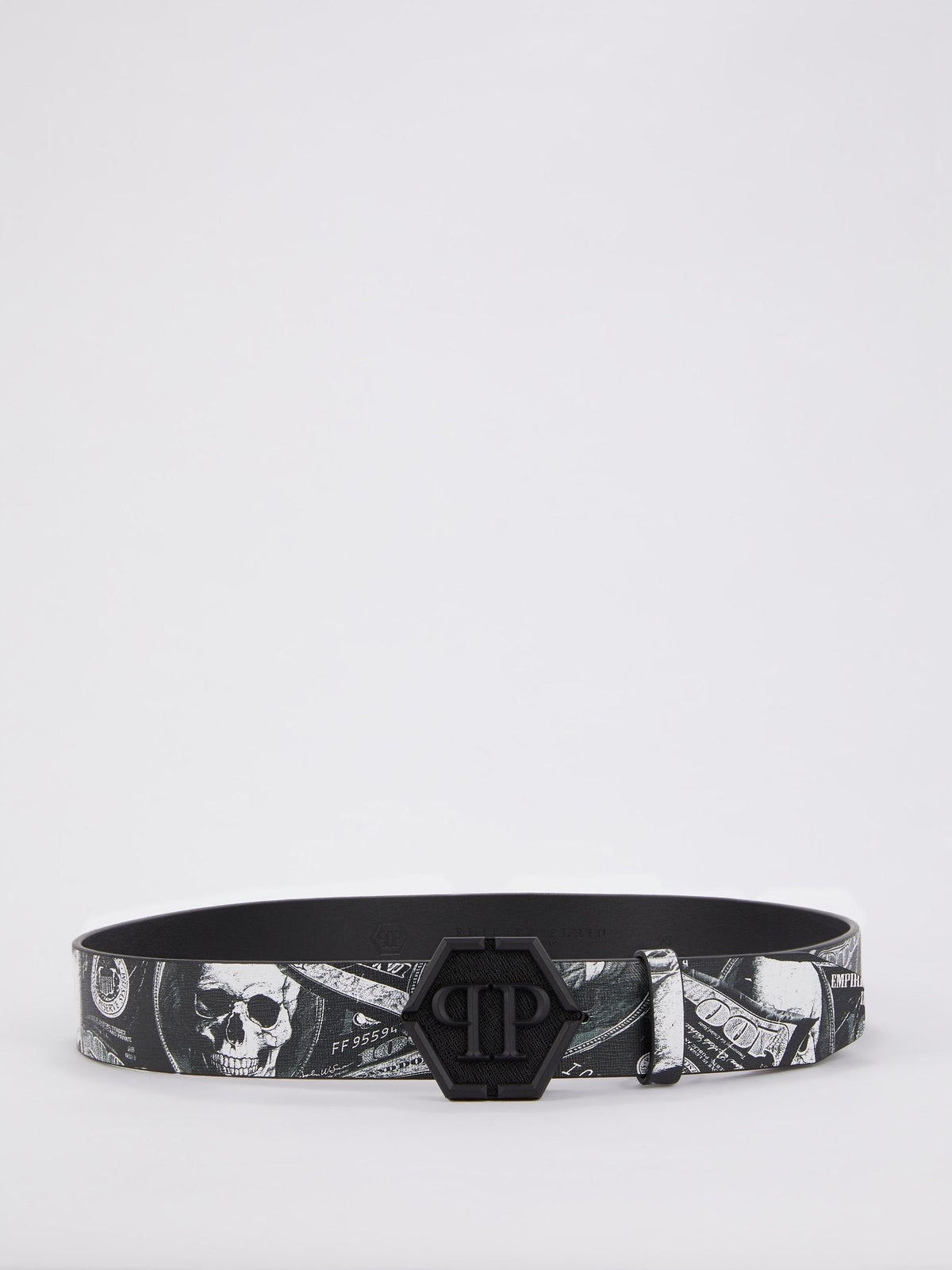 Monogram Buckle Dollar Skull Belt