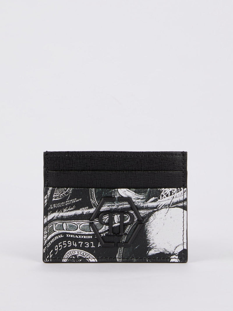 Black Dollar Skull Credit Card Holder