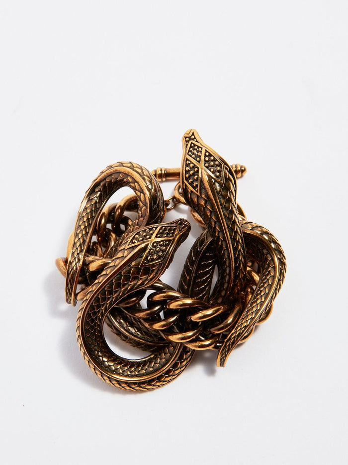 Brass Snake Toggle Clasp Bracelet