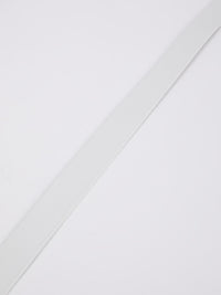 Logo Buckle White Leather Belt