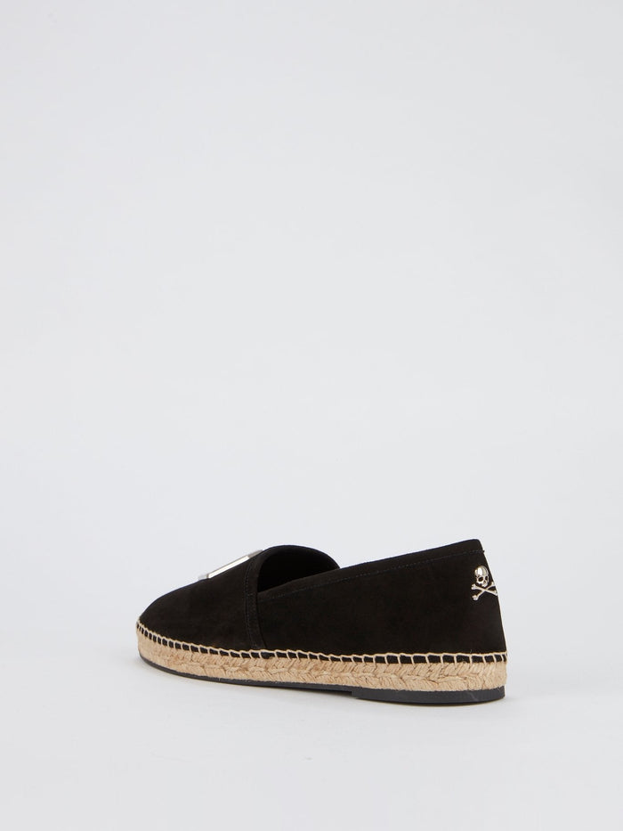 Black Monogram Embellished Espadrilles