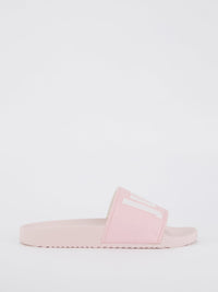 Pink Logo Strap Top Slippers