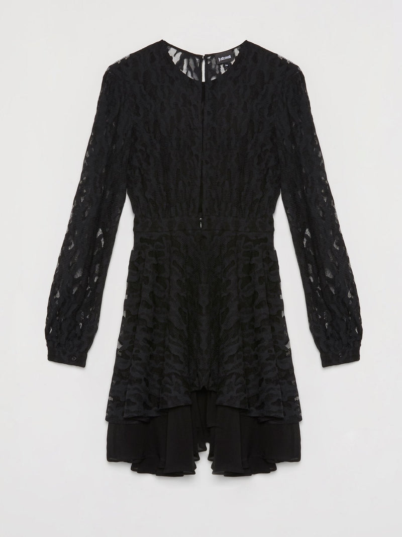 Black Ruffle Lace Dress