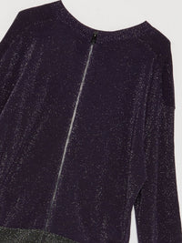 Purple Zip Back Glitter Sweater