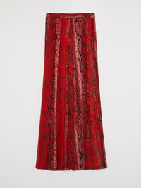 Red Python Print Palazzo Pants