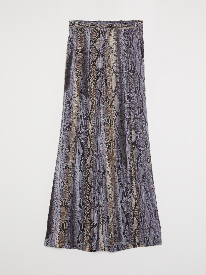 Purple Python Print Palazzo Pants