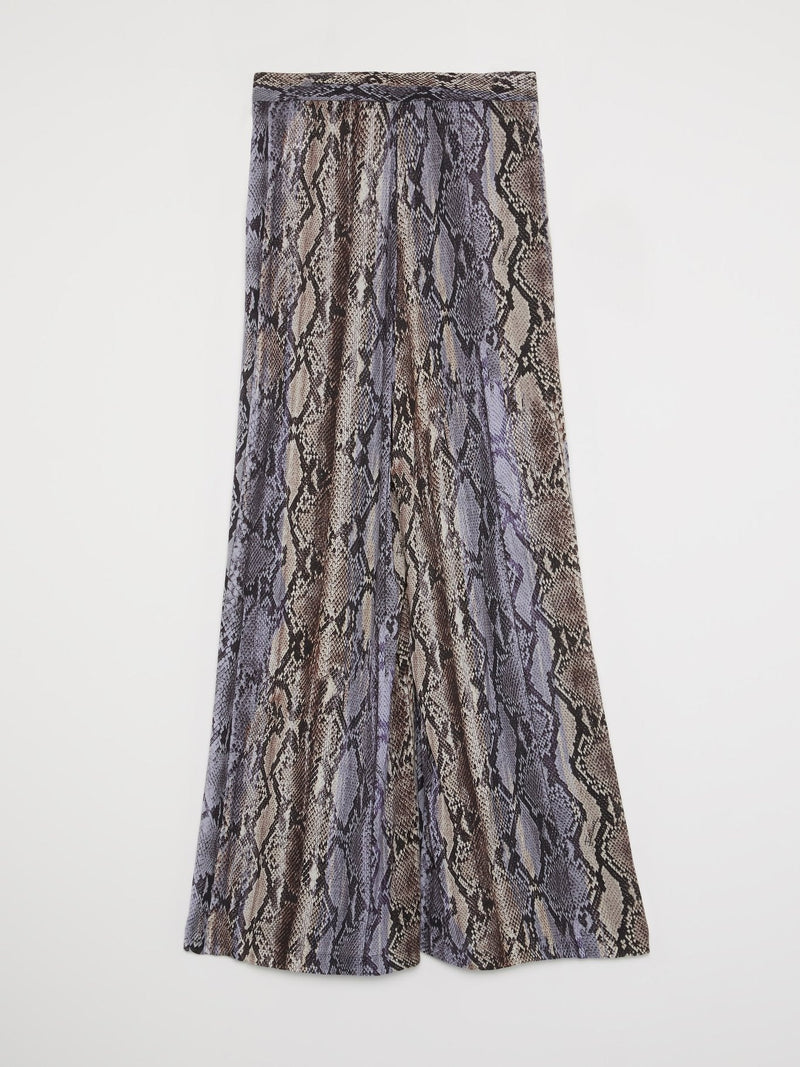 Purple Python Print Palazzo Pants