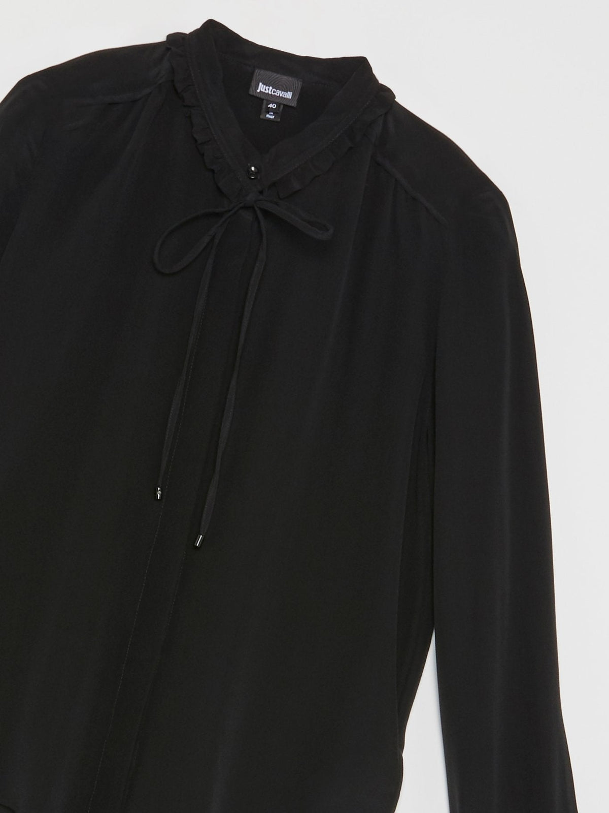 Black Frill Neck Blouse