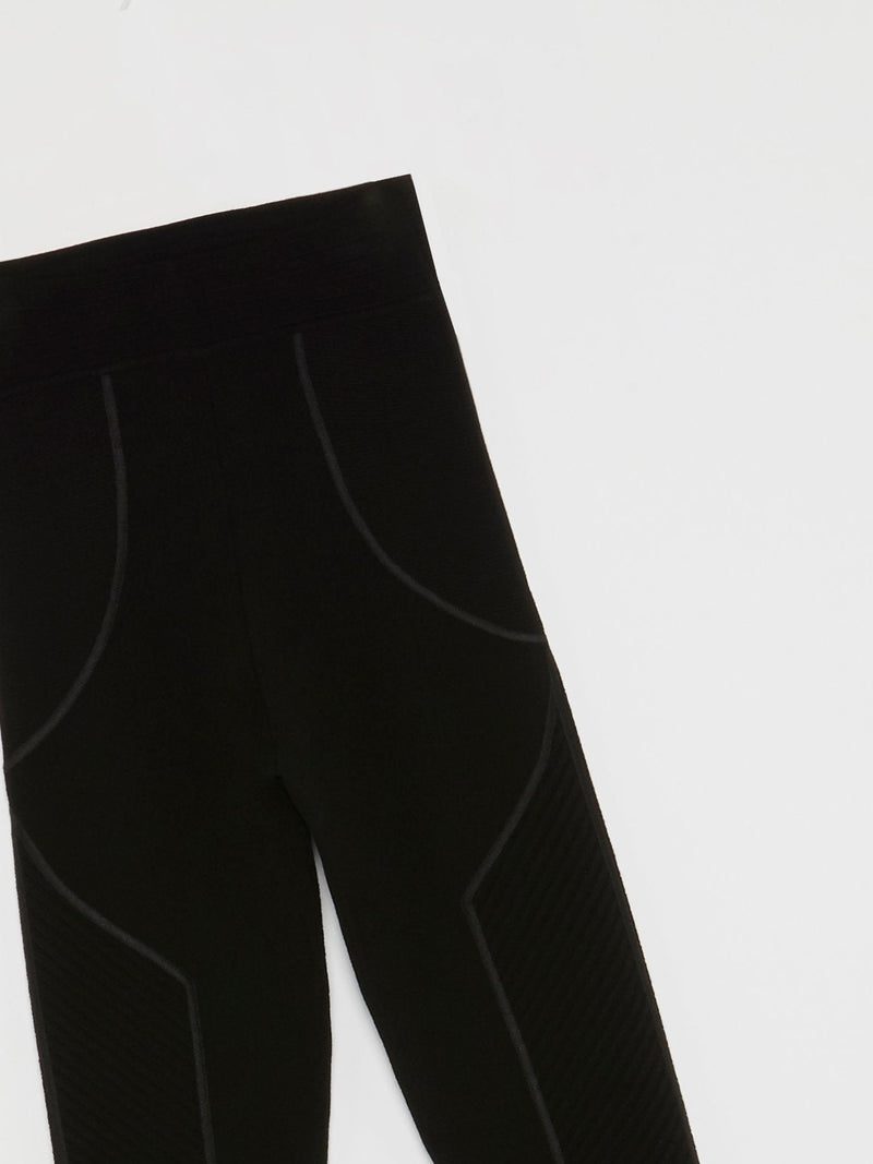 Black Geometric Stirrup Leggings