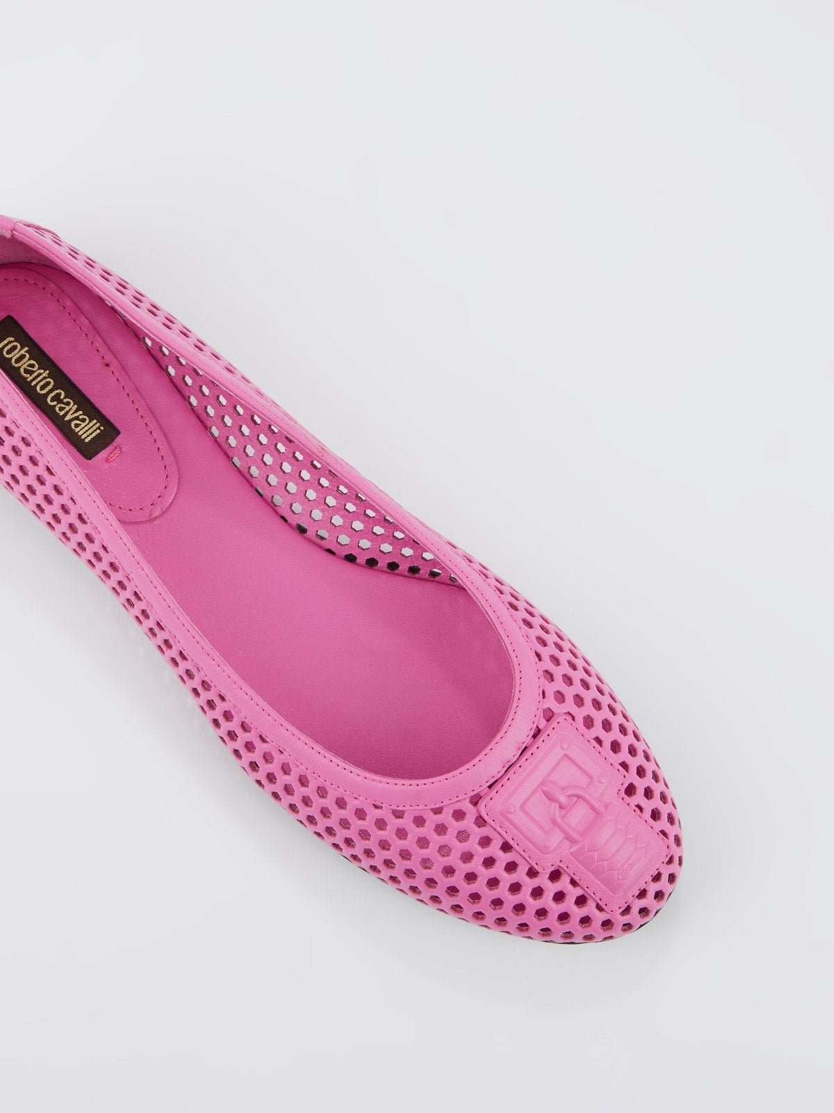 Pink Perforated Ballerina Flats