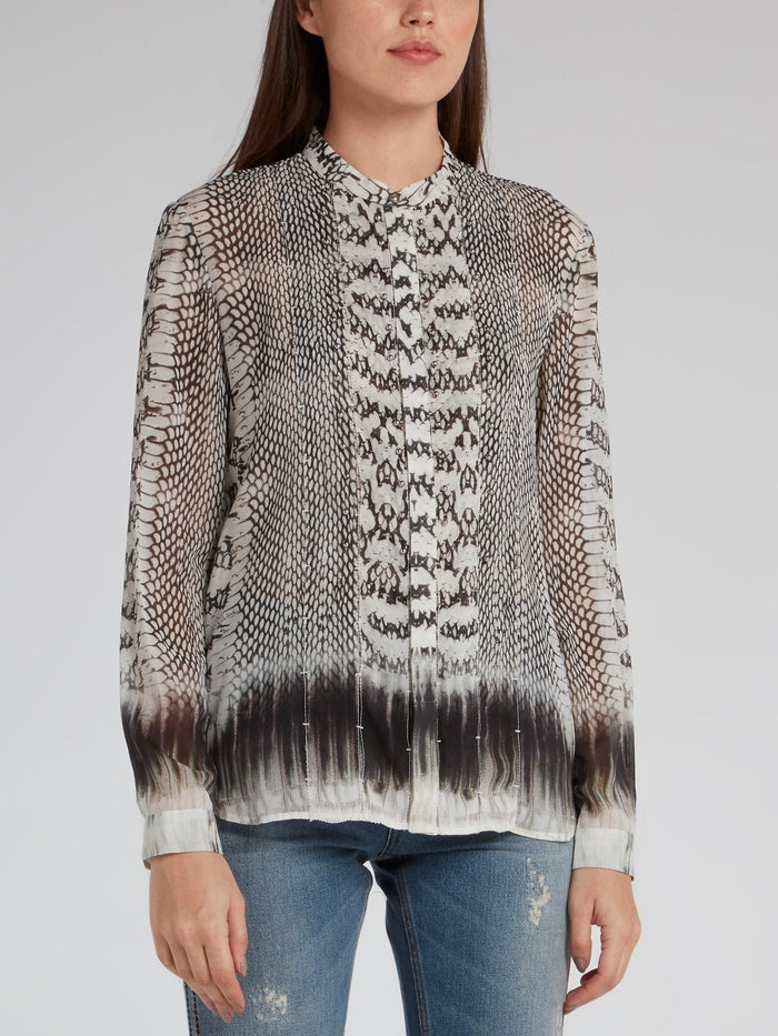 Python Effect Collarless Shirt