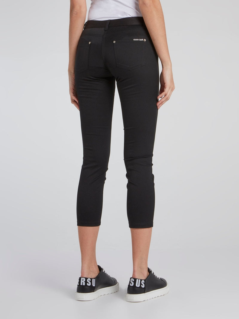 Black Slim Fit Capri Pants