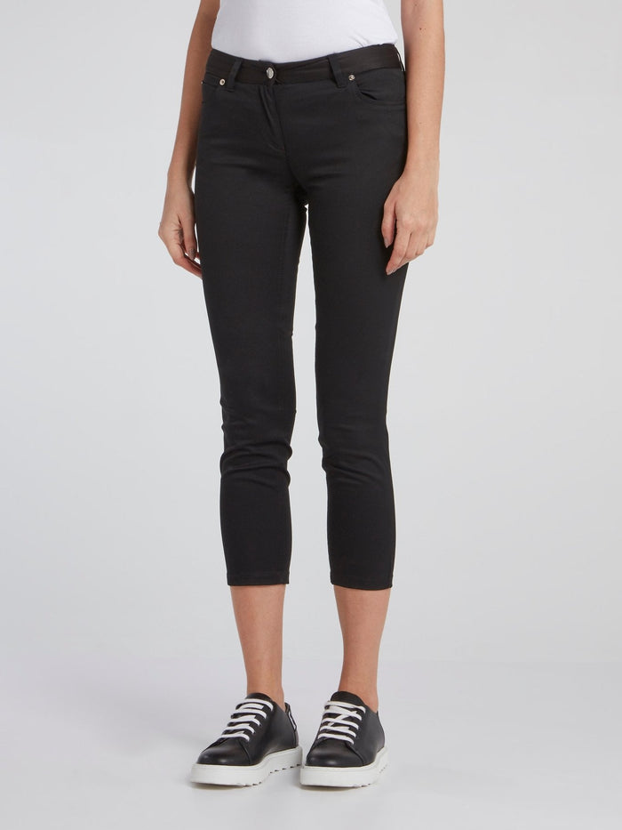 Black Slim Fit Capri Pants