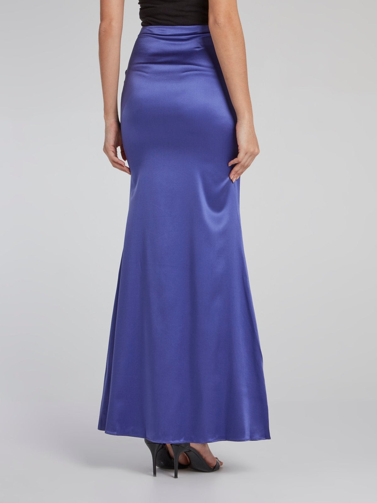 Purple Flared Maxi Skirt