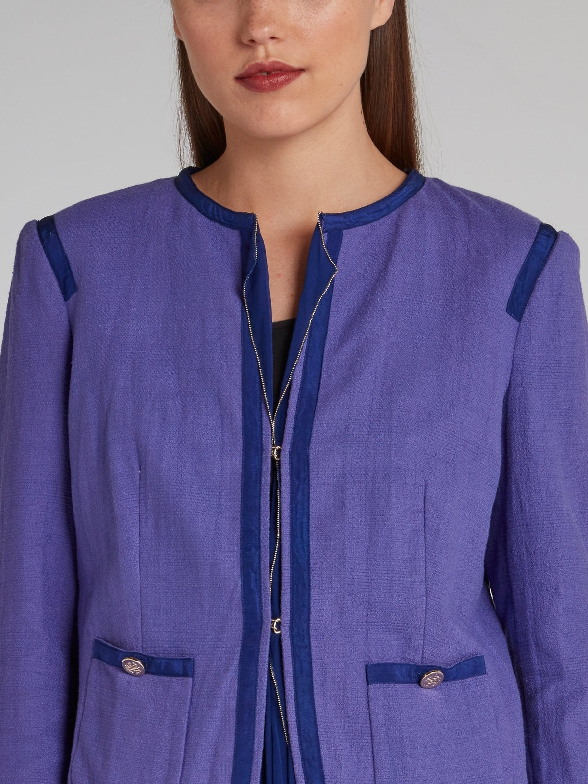 Purple Woven Blazer